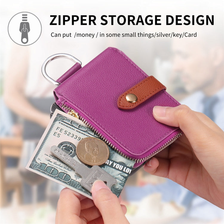 For OPPO Find N3 Flip Vertical Flip Zipper Wallet Ring Leather Phone Case