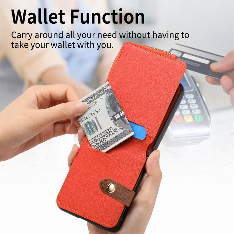 For OPPO Find N3 Flip Vertical Flip Zipper Wallet Ring Leather Phone Case