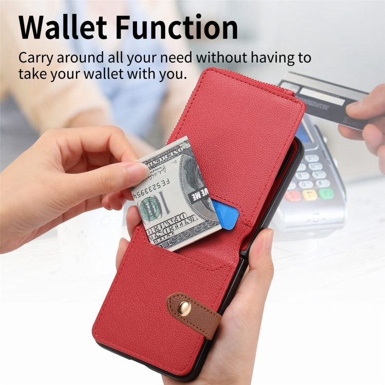 For OPPO Find N3 Flip Vertical Flip Zipper Wallet Ring Leather Phone Case