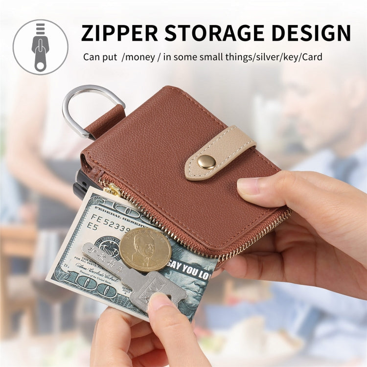 For OPPO Find N3 Flip Vertical Flip Zipper Wallet Ring Leather Phone Case