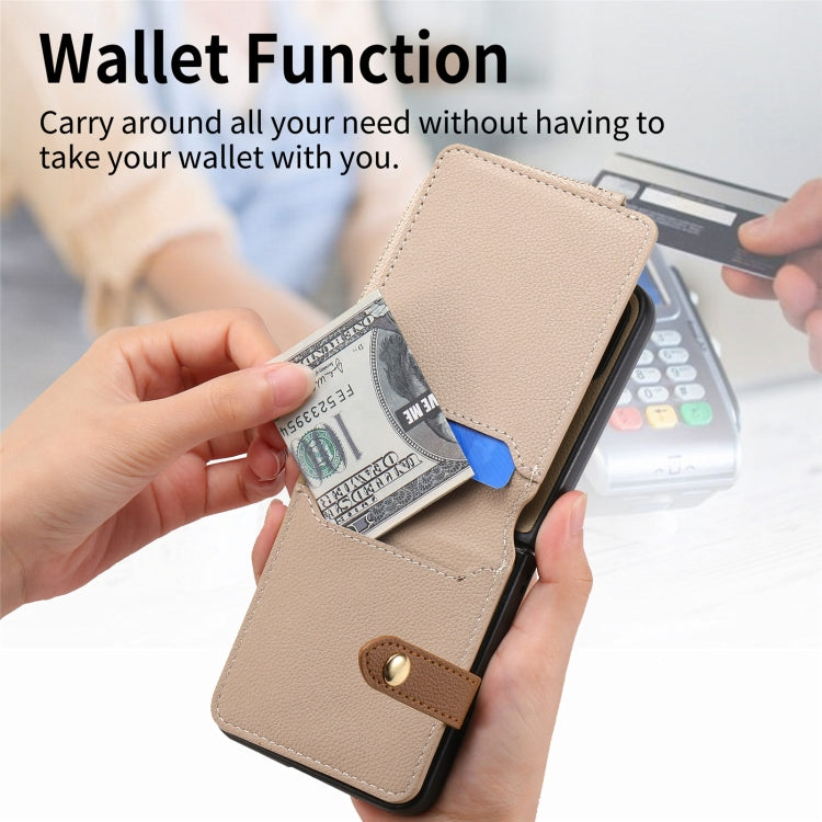 For OPPO Find N3 Flip Vertical Flip Zipper Wallet Ring Leather Phone Case