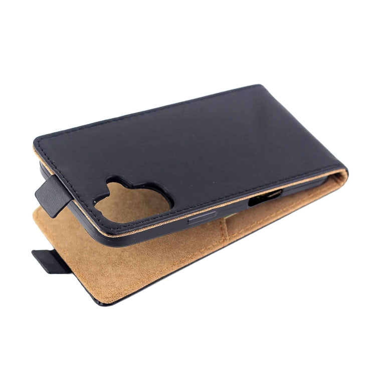For iPhone 16 Vertical Flip Leather Phone Case with Card Slot - Black