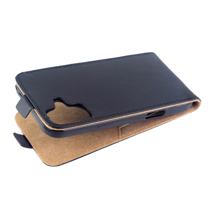 For iPhone 16 Plus Vertical Flip Leather Phone Case with Card Slot - Black
