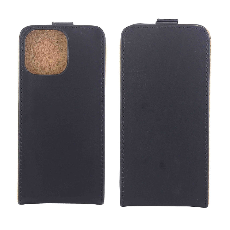 For iPhone 16 Pro Max Vertical Flip Leather Phone Case with Card Slot - Black