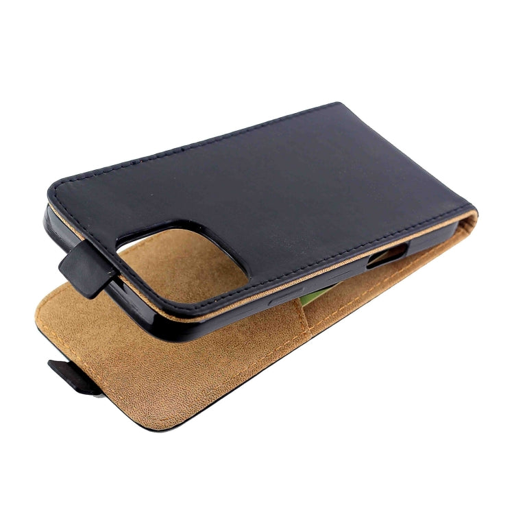 For iPhone 16 Pro Max Vertical Flip Leather Phone Case with Card Slot - Black