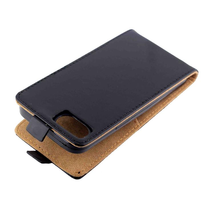 For iPhone 17e / 16e Vertical Flip Leather Phone Case with Card Slot - Black