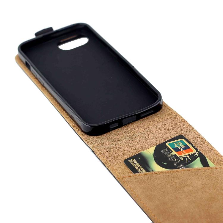 For iPhone 17e / 16e Vertical Flip Leather Phone Case with Card Slot - Black