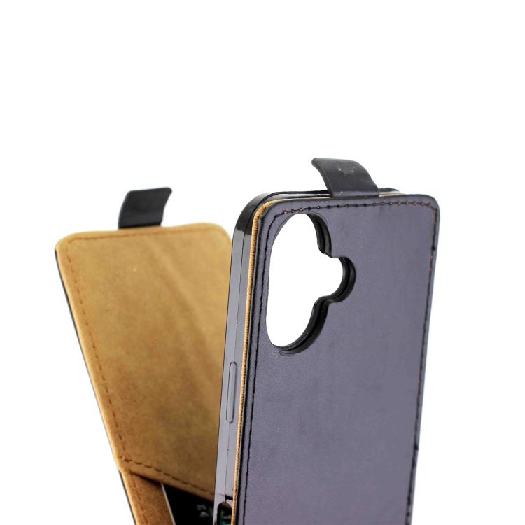 For iPhone  17 Vertical Flip Leather Phone Case with Card Slot - Black