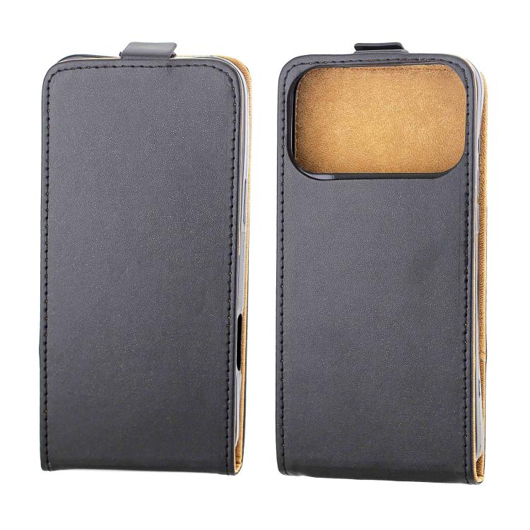 For iPhone 17 Pro Max Vertical Flip Leather Phone Case with Card Slot - Black
