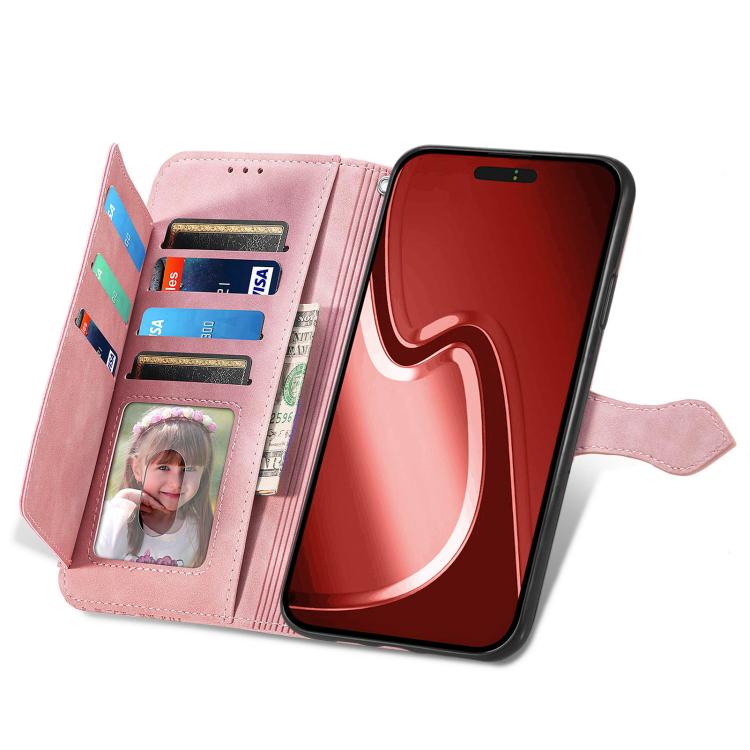 For iPhone 17e / 16e Embossed Flower Zipper Leather Phone Case