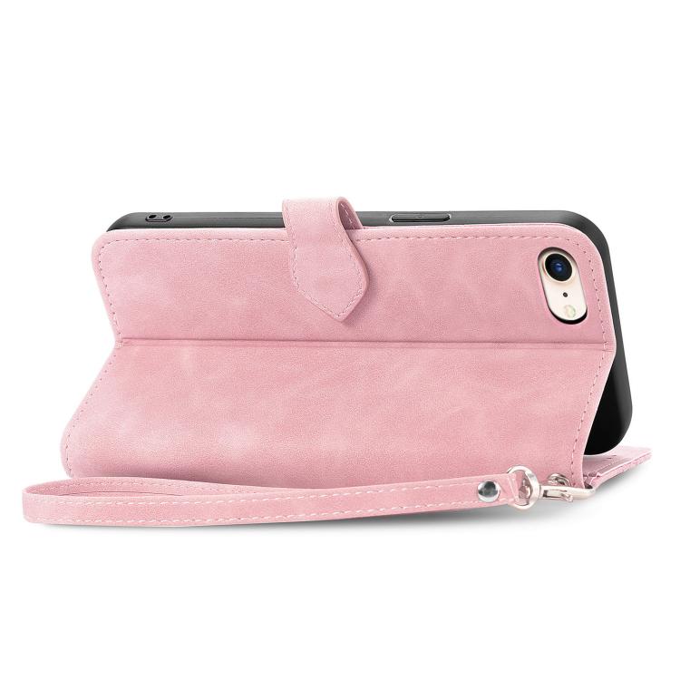 For iPhone 17e / 16e Embossed Flower Zipper Leather Phone Case