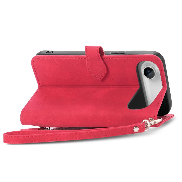 For iPhone Air Embossed Flower Zipper Leather Phone Case