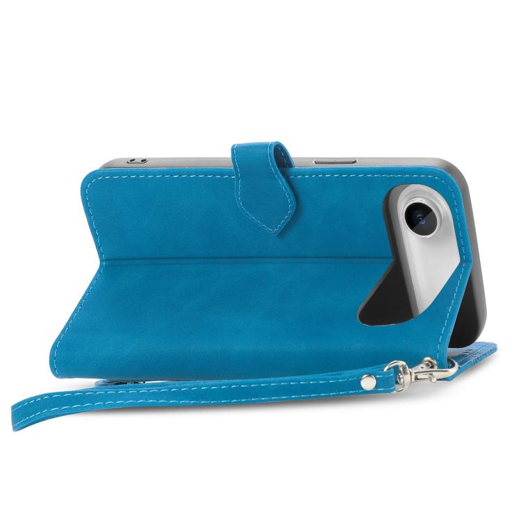 For iPhone Air Embossed Flower Zipper Leather Phone Case