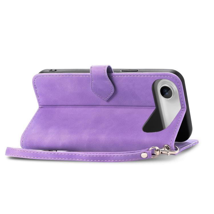 For iPhone Air Embossed Flower Zipper Leather Phone Case