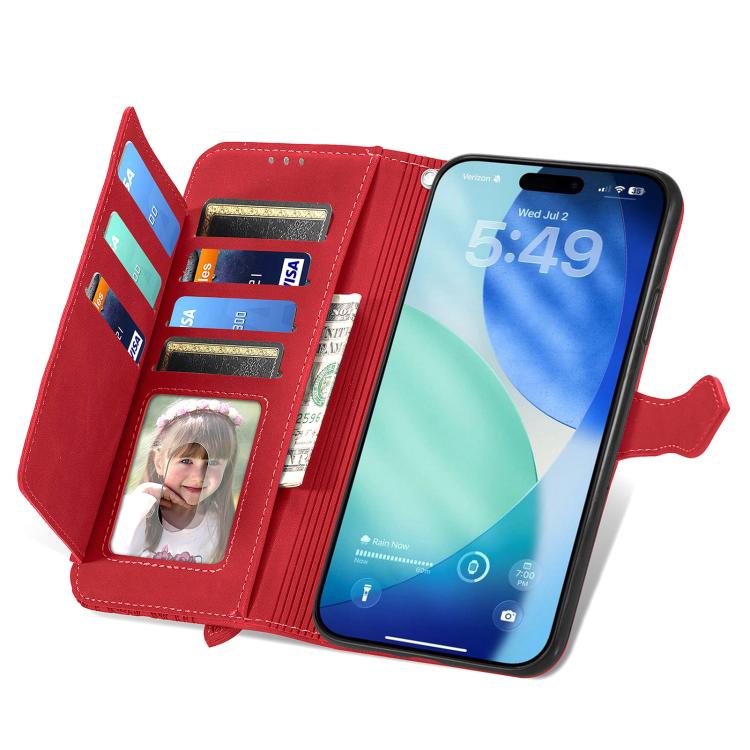 For iPhone 17 Pro Max Embossed Flower Zipper Leather Phone Case
