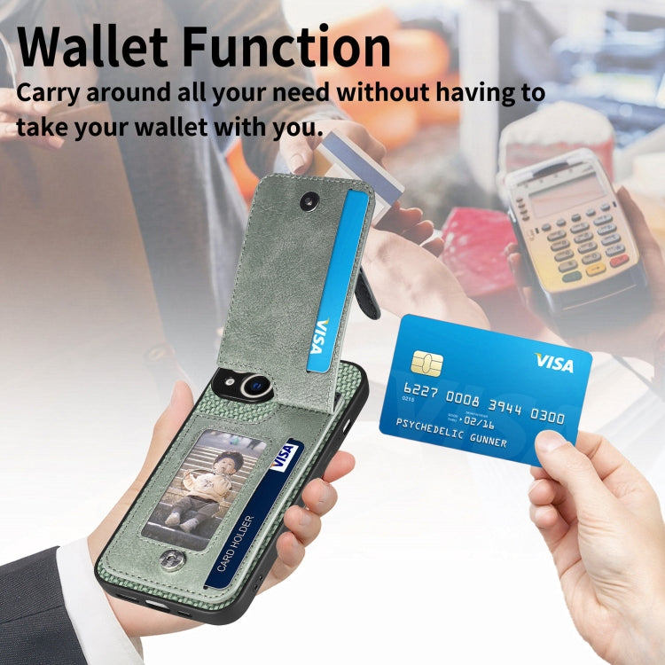For iPhone 16 Plus Carbon Fiber Vertical Flip Zipper Phone Case