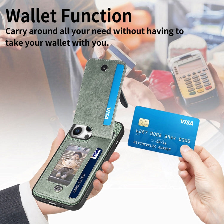 For iPhone 16 Pro Carbon Fiber Vertical Flip Zipper Phone Case