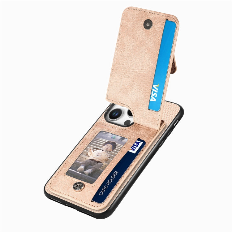 For iPhone 16 Pro Carbon Fiber Vertical Flip Zipper Phone Case