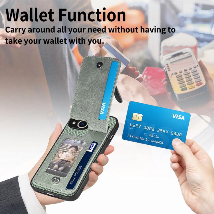 For iPhone 17 Carbon Fiber Vertical Flip Zipper Phone Case