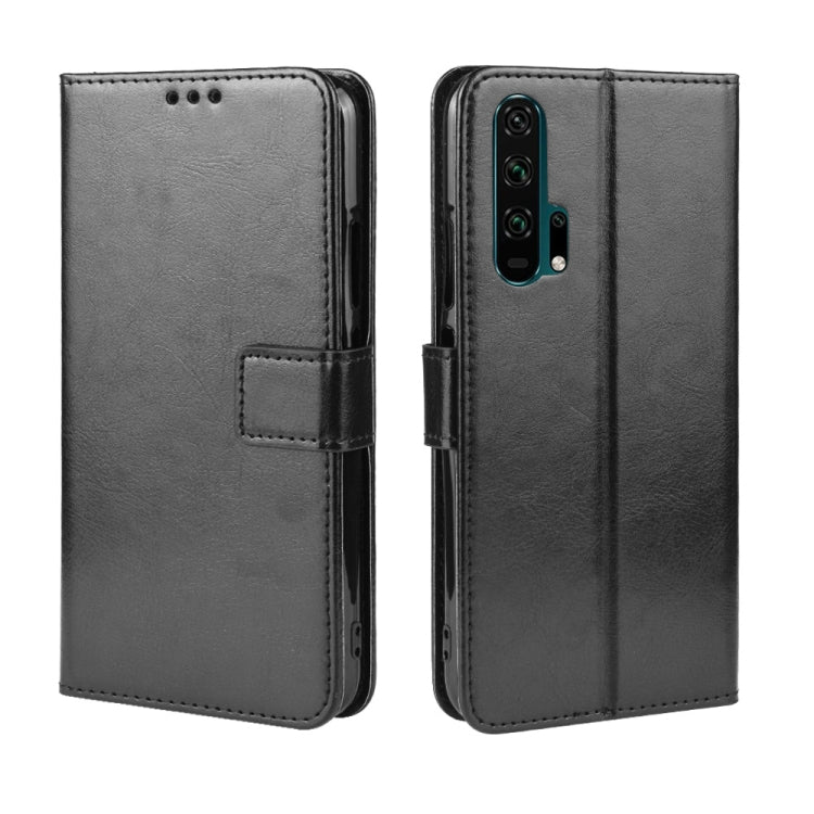 Retro Crazy Horse Texture Horizontal Flip Leather Case for HUAWEI Honor 20pro  , with Holder & Card Slots & Photo Frame