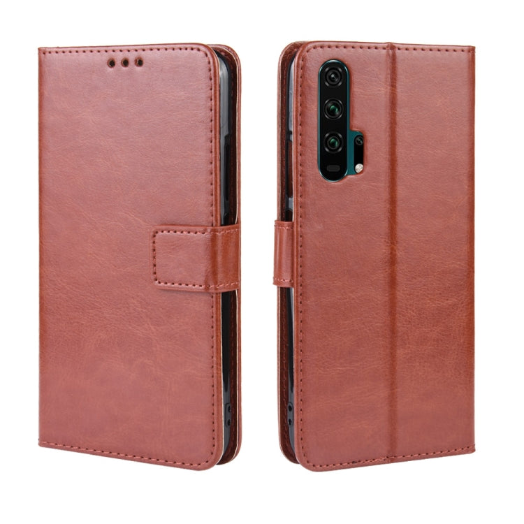 Retro Crazy Horse Texture Horizontal Flip Leather Case for HUAWEI Honor 20pro  , with Holder & Card Slots & Photo Frame
