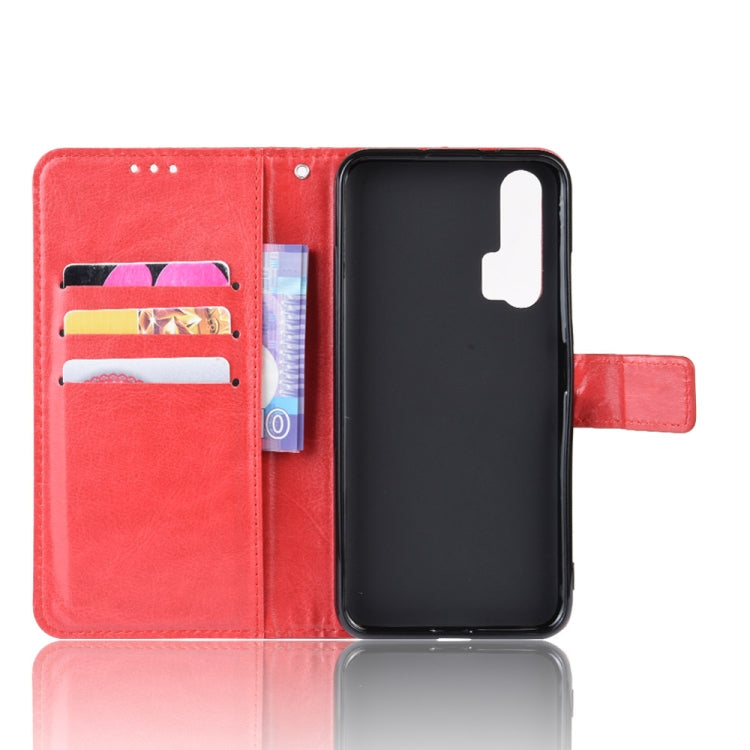 Retro Crazy Horse Texture Horizontal Flip Leather Case for HUAWEI Honor 20pro  , with Holder & Card Slots & Photo Frame