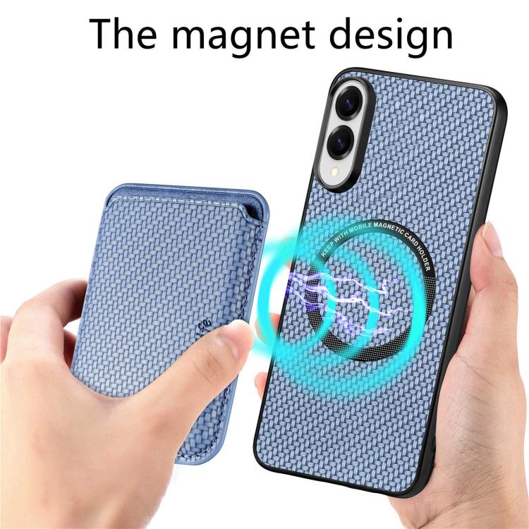 For iPhone 17e / 16e Carbon Fiber Leather Card Magsafe Phone Case