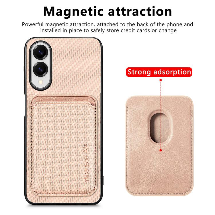 For iPhone 17e / 16e Carbon Fiber Leather Card Magsafe Phone Case