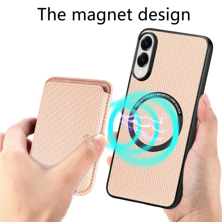 For iPhone 17e / 16e Carbon Fiber Leather Card Magsafe Phone Case