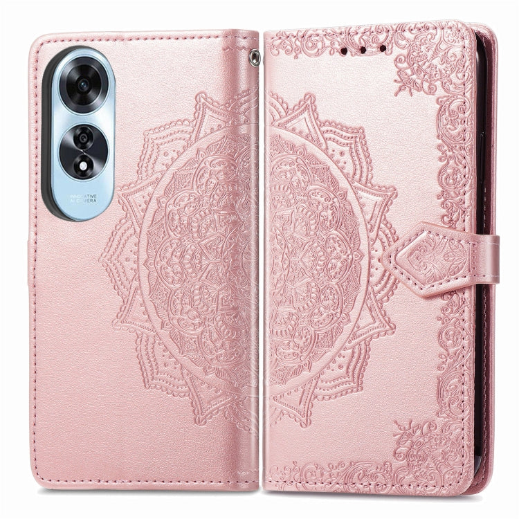 For OPPO A60 Mandala Flower Embossed Leather Phone Case