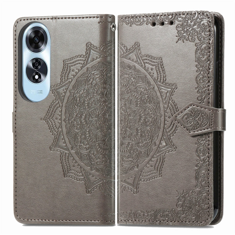 For OPPO A60 Mandala Flower Embossed Leather Phone Case