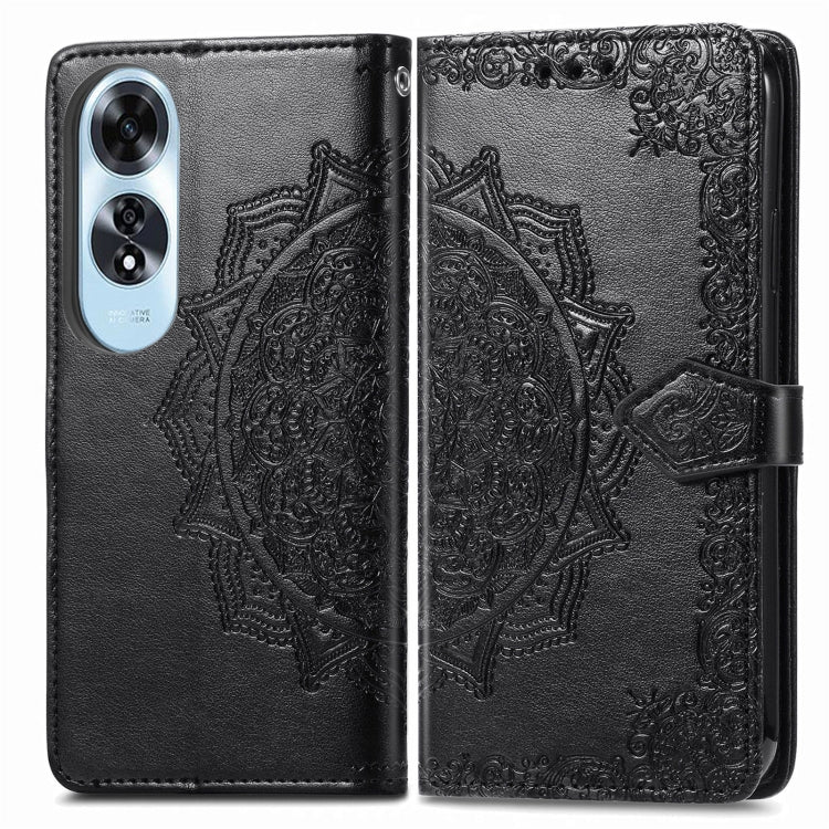 For OPPO A60 Mandala Flower Embossed Leather Phone Case