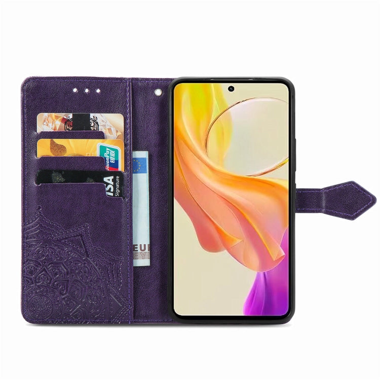 For vivo Y100 IDN Mandala Flower Embossed Leather Phone Case