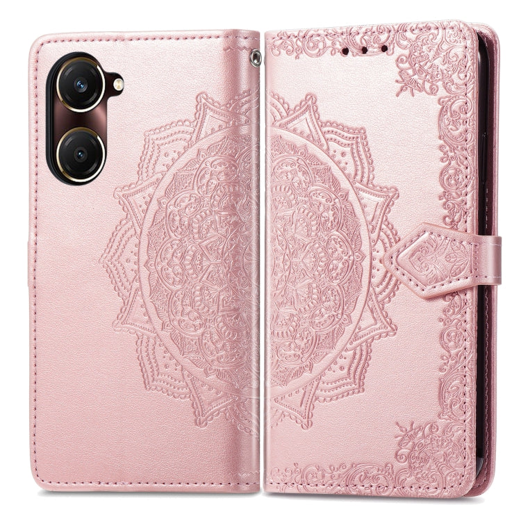 For vivo Y37 Mandala Flower Embossed Leather Phone Case