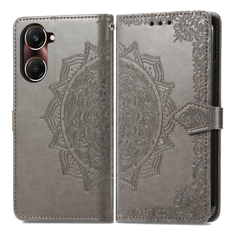 For vivo Y37 Mandala Flower Embossed Leather Phone Case