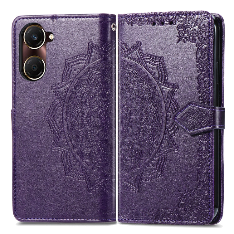 For vivo Y37 Mandala Flower Embossed Leather Phone Case