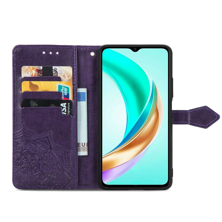 For vivo Y37 Mandala Flower Embossed Leather Phone Case