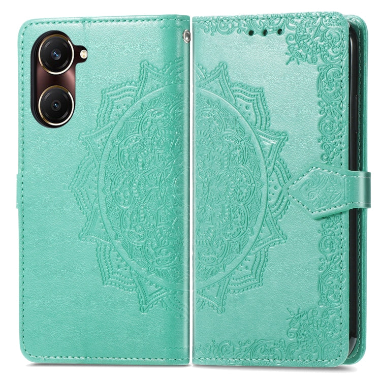 For vivo Y37 Mandala Flower Embossed Leather Phone Case