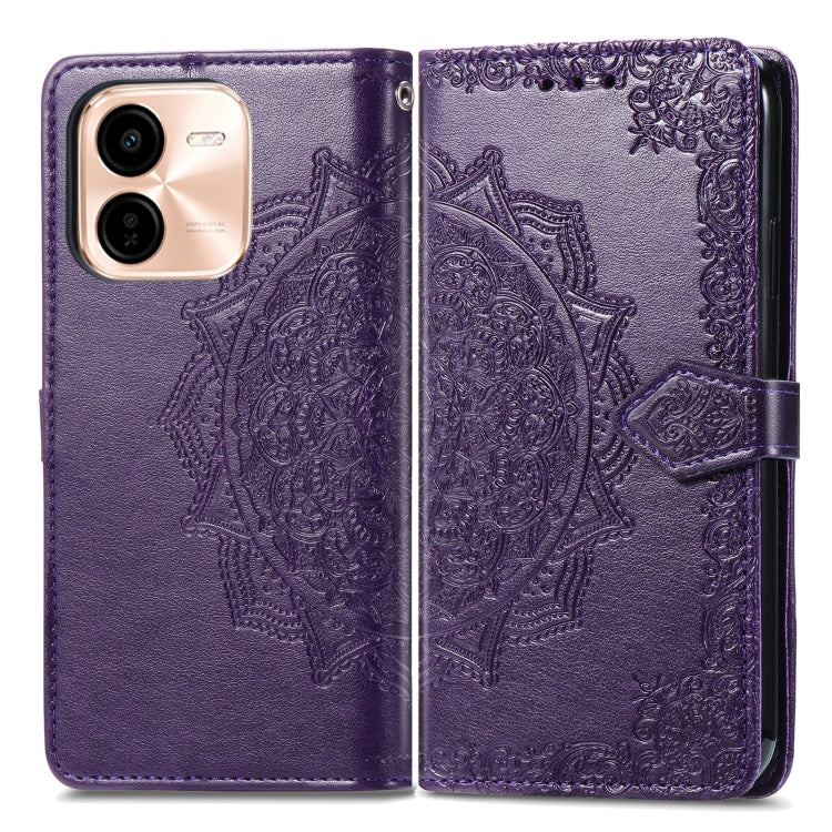 For vivo Y37 Pro Mandala Flower Embossed Leather Phone Case