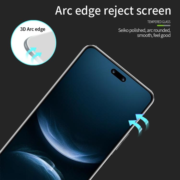 For Huawei nova14 Pro / 13 Pro PINWUYO 9H 3D Hot Bending Tempered Glass Film - Black