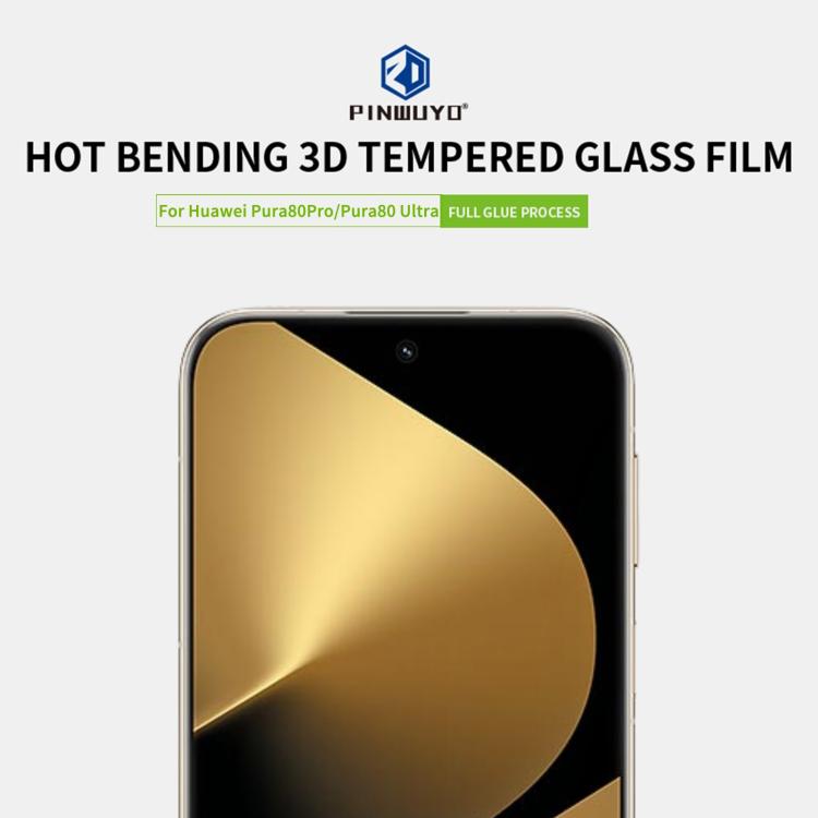 For Huawei Pura 80 Pro / 80 Ultra PINWUYO 9H 3D Hot Bending Tempered Glass Film - Black