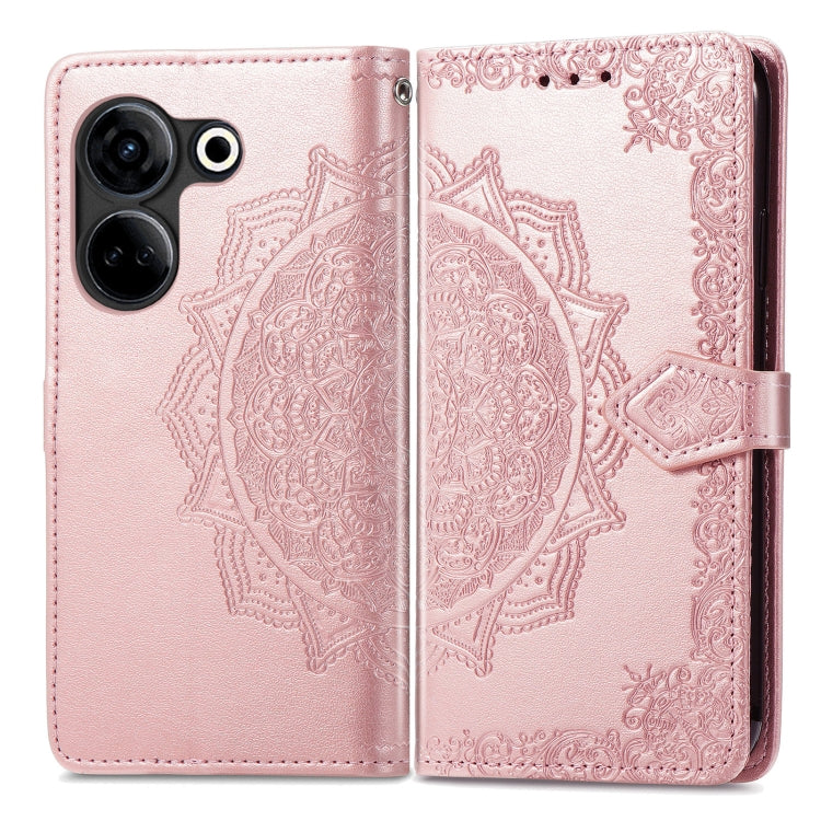 For Tecno Camon 20 Mandala Flower Embossed Leather Phone Case