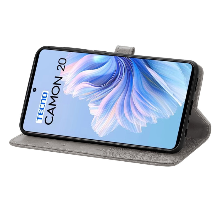 For Tecno Camon 20 Mandala Flower Embossed Leather Phone Case