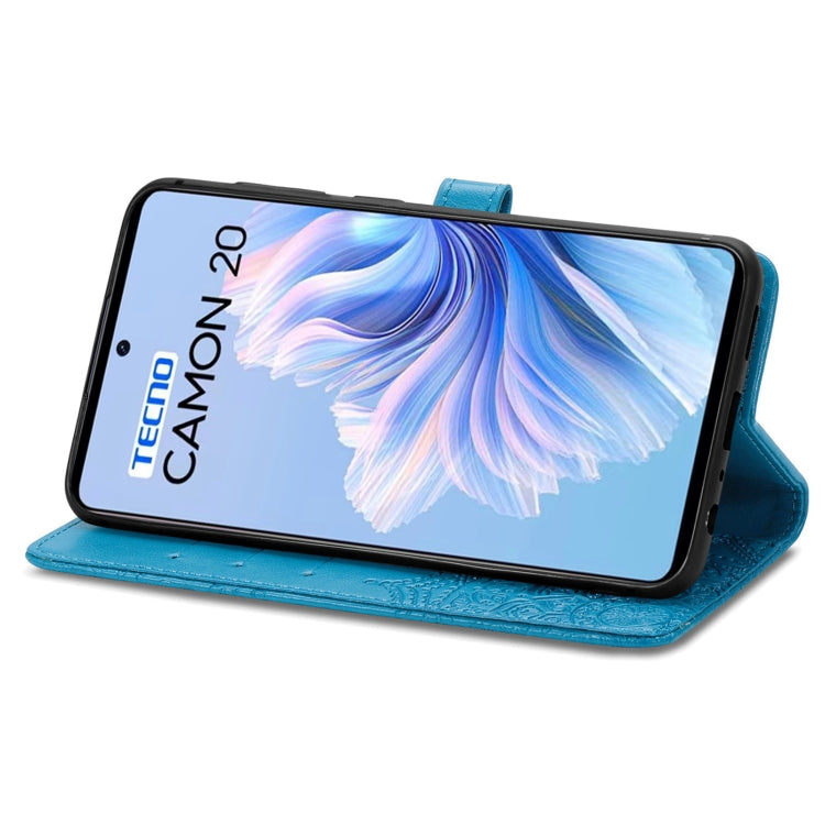 For Tecno Camon 20 Mandala Flower Embossed Leather Phone Case