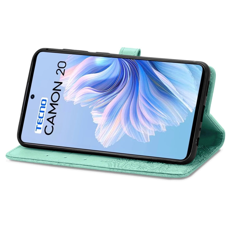 For Tecno Camon 20 Mandala Flower Embossed Leather Phone Case