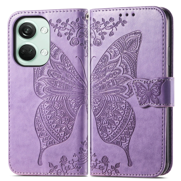 For OnePlus Nord 3 Butterfly Love Flower Embossed Leather Phone Case