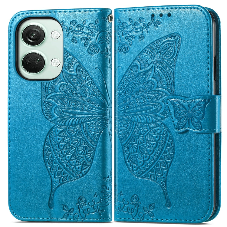 For OnePlus Nord 3 Butterfly Love Flower Embossed Leather Phone Case