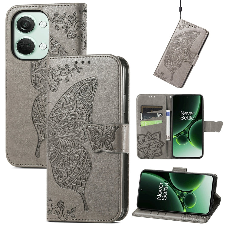 For OnePlus Nord 3 Butterfly Love Flower Embossed Leather Phone Case