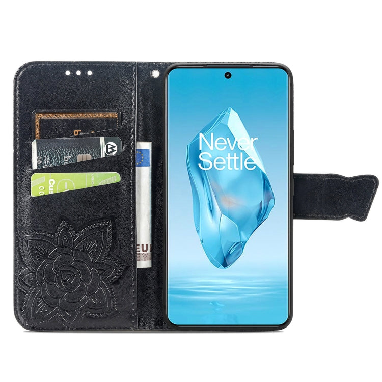For OnePlus Ace 3 Pro Butterfly Love Flower Embossed Leather Phone Case