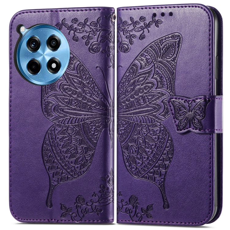 For OnePlus Ace 3 Pro Butterfly Love Flower Embossed Leather Phone Case